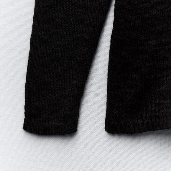 ZARA COTTON RIBBED JERSEY TURTLENECK - Picture 5 of 9